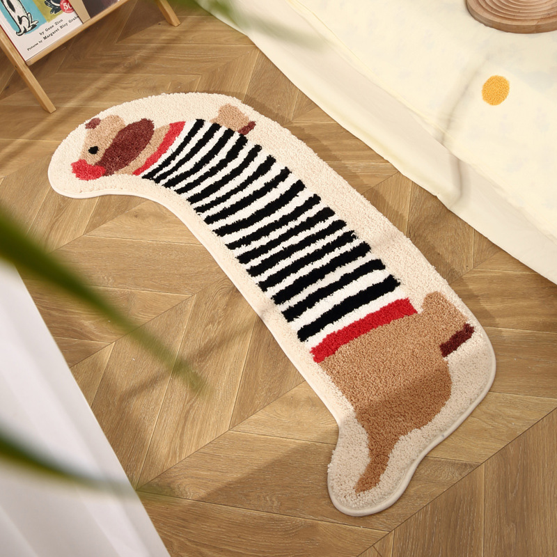 Kids Outdoor Floor Cushions - Adorable Puppy Bedside Rug Plush Nursery