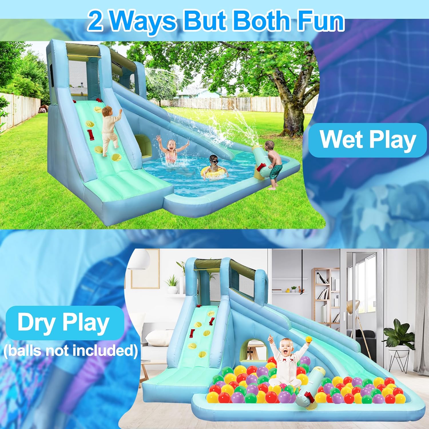 6-in-1 Inflatable Kids Bounce  - đánh giá và giá Kids Outdoor Water Slide