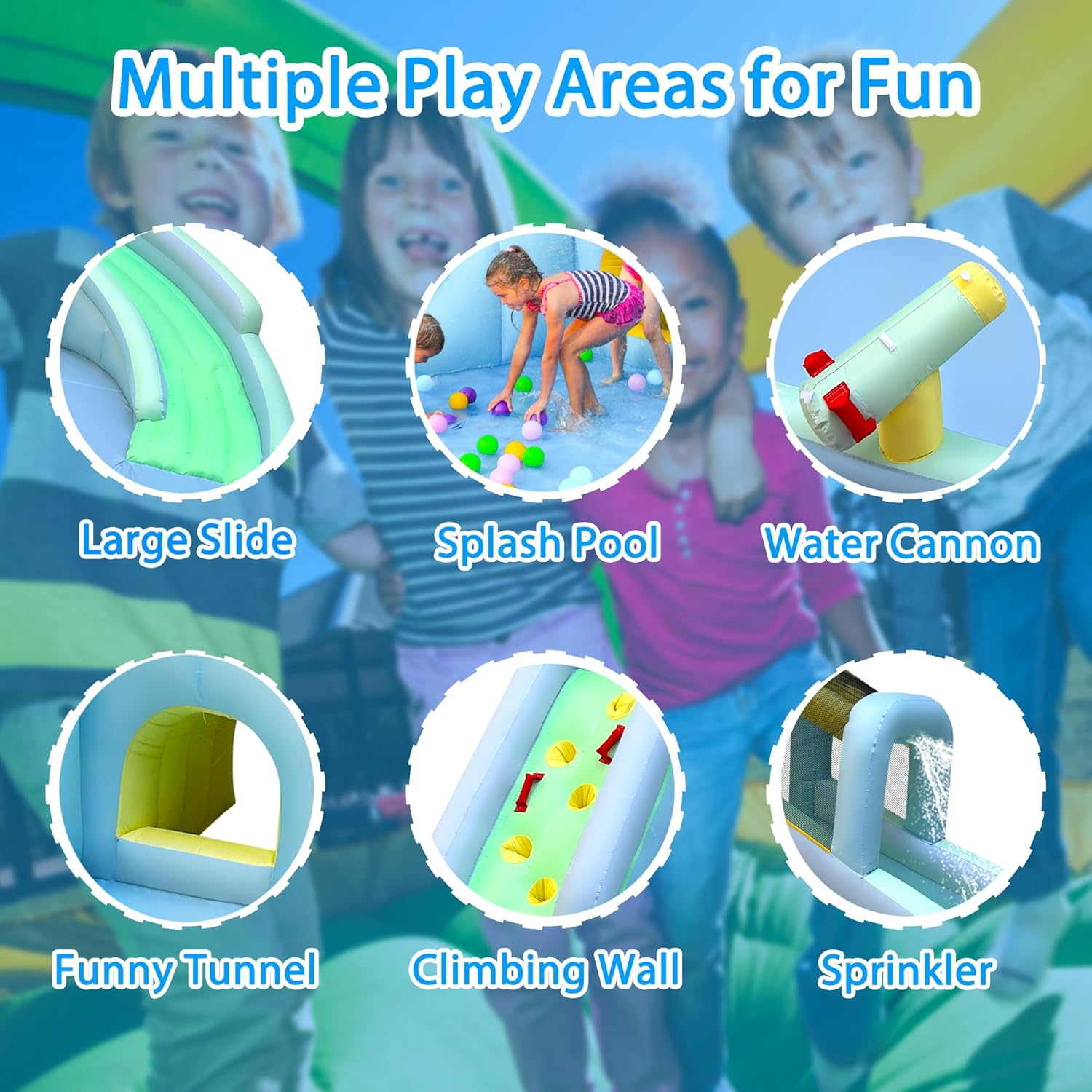 6-in-1 Inflatable Kids Bounce  - đánh giá và giá Kids Outdoor Water Slide