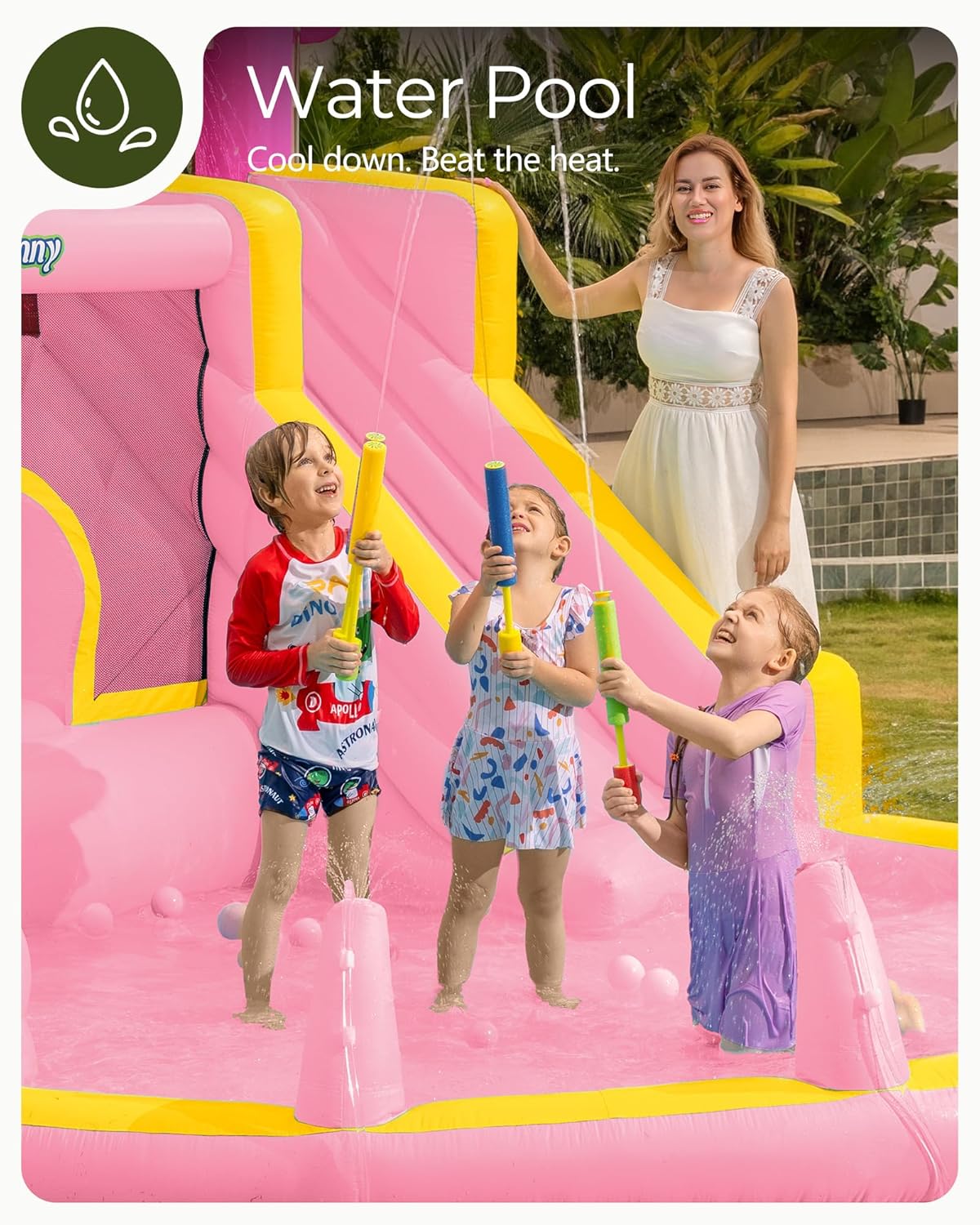 Pink Inflatable Water Slide Bo - đánh giá và giá Kids Outdoor Water Slide