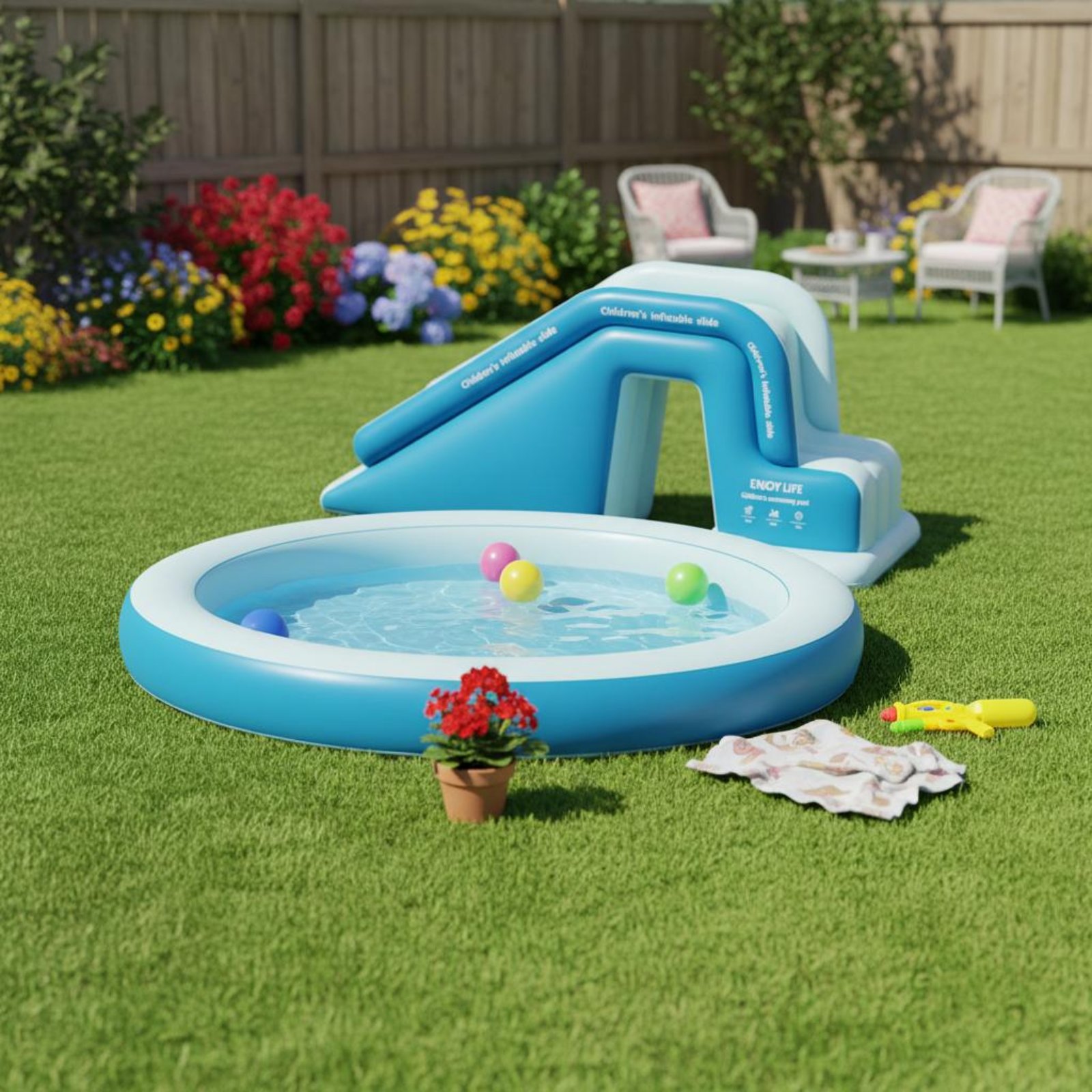 Inflatable Pool Slide Foldable - đánh giá và giá Kids Outdoor Water Slide