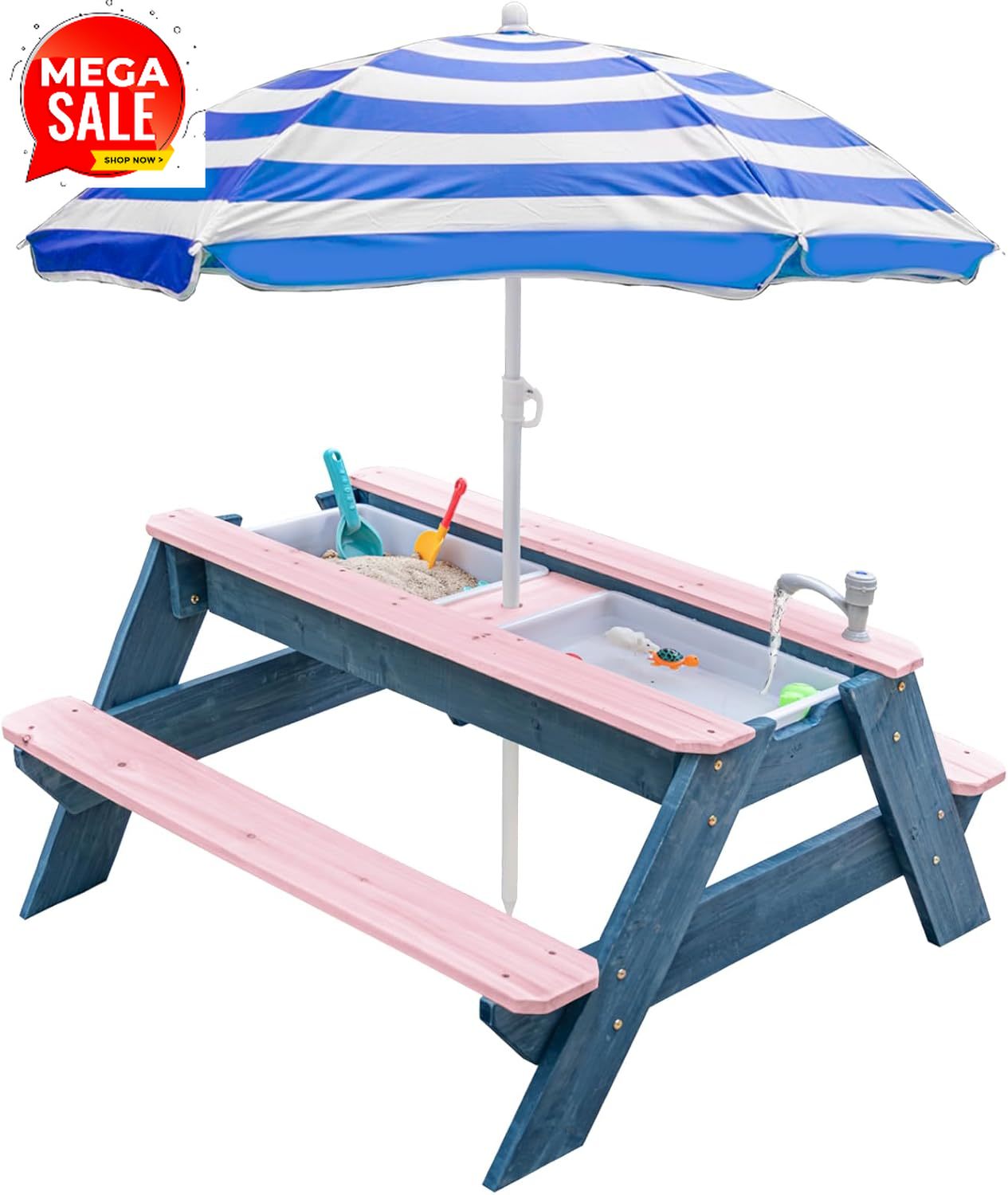 Kids 3-in-1 Sand & Water Table - đánh giá và giá Kids Outdoor Bench Table