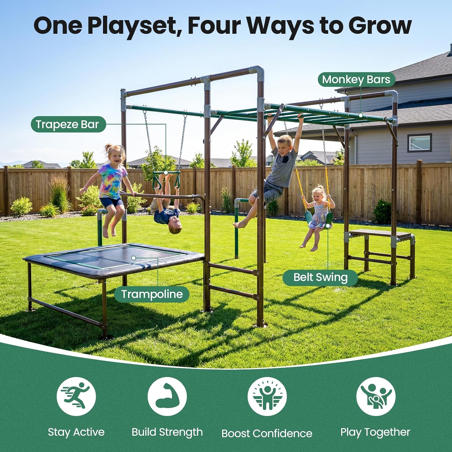 Outdoor Jungle Gym with Monkey - đánh giá và giá Kids Outdoor Monkey Bars