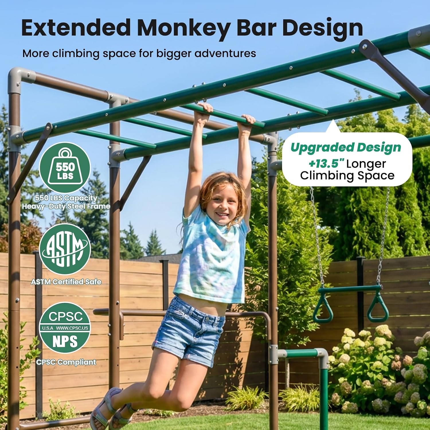 Outdoor Jungle Gym with Monkey - đánh giá và giá Kids Outdoor Monkey Bars
