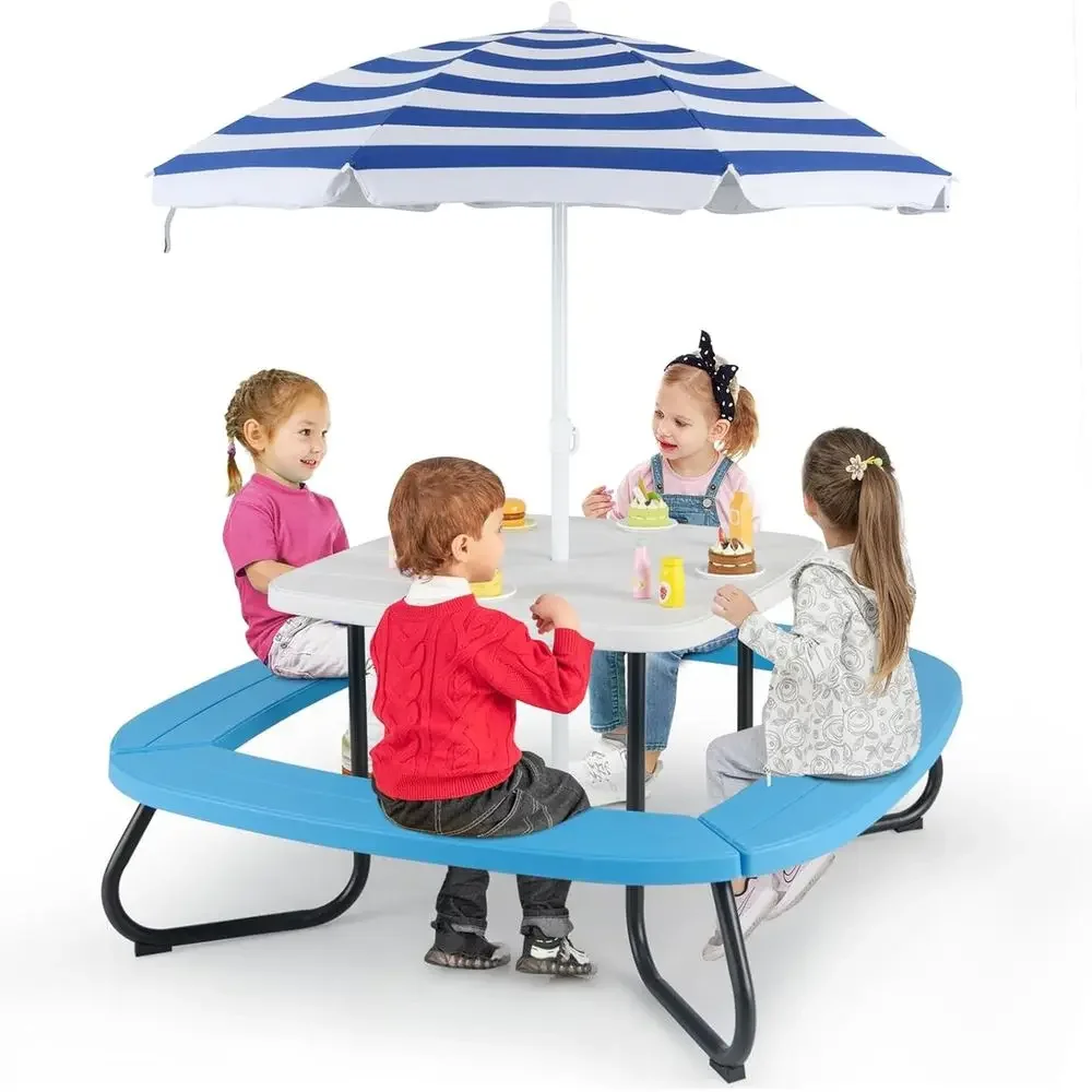 8-Person Kids Picnic Table wit - đánh giá và giá Kids Outdoor Bench Table