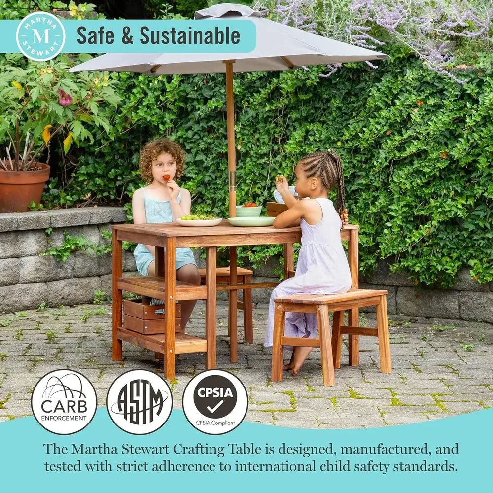 Kids Outdoor Crat Table, Bench - đánh giá và giá Kids Outdoor Bench Table