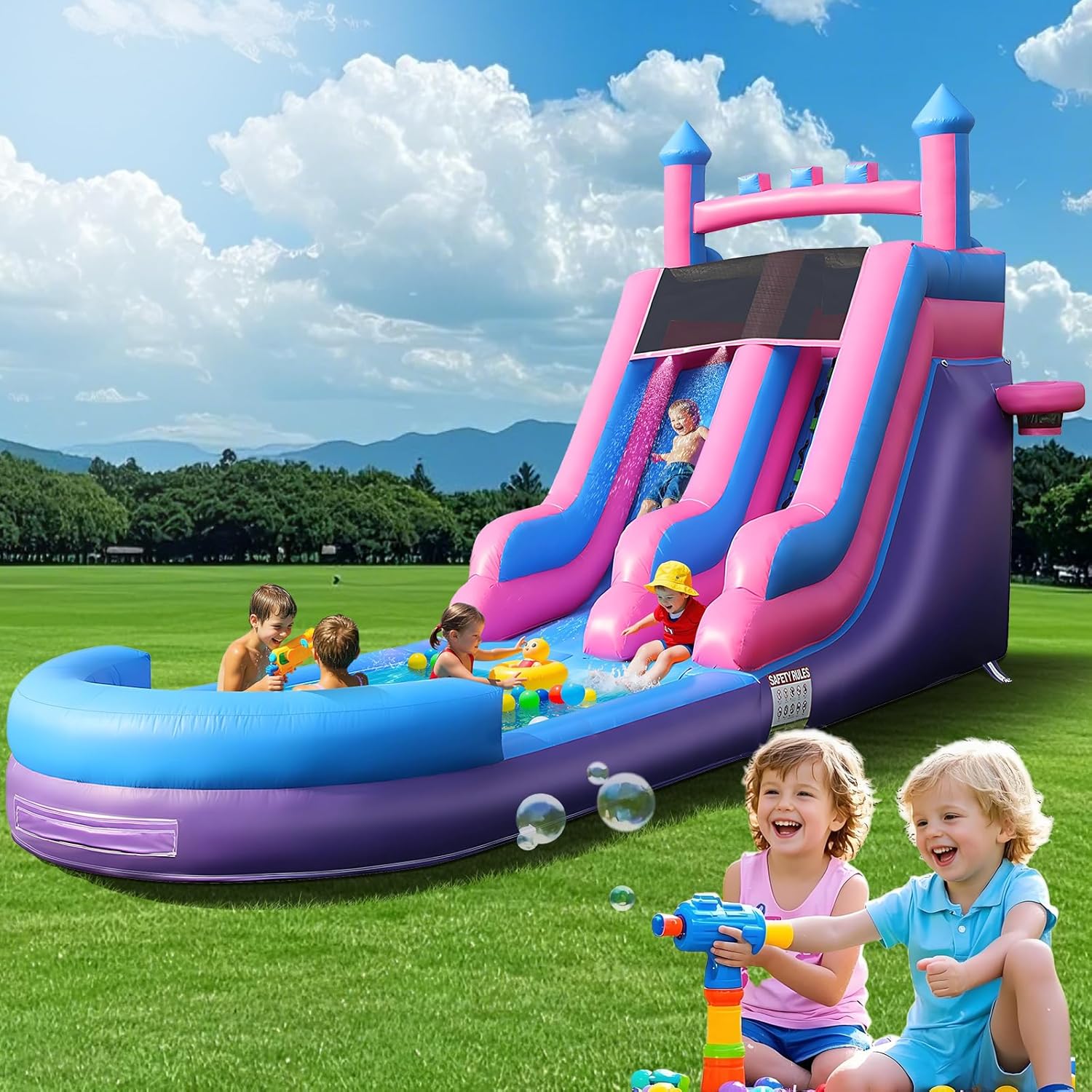 26.2 FT Heavy Duty Inflatable  - đánh giá và giá Kids Outdoor Water Slide