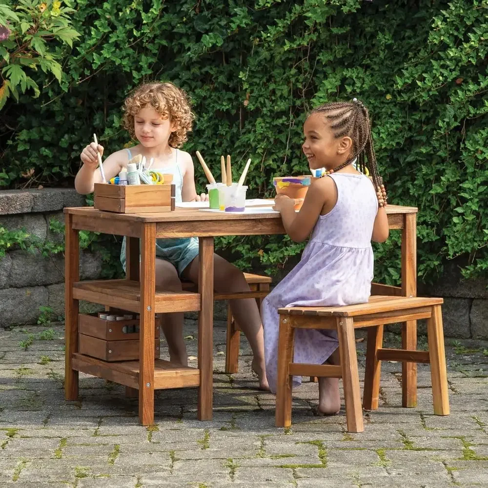 Kids Outdoor Crat Table and 2  - đánh giá và giá Kids Outdoor Bench Table