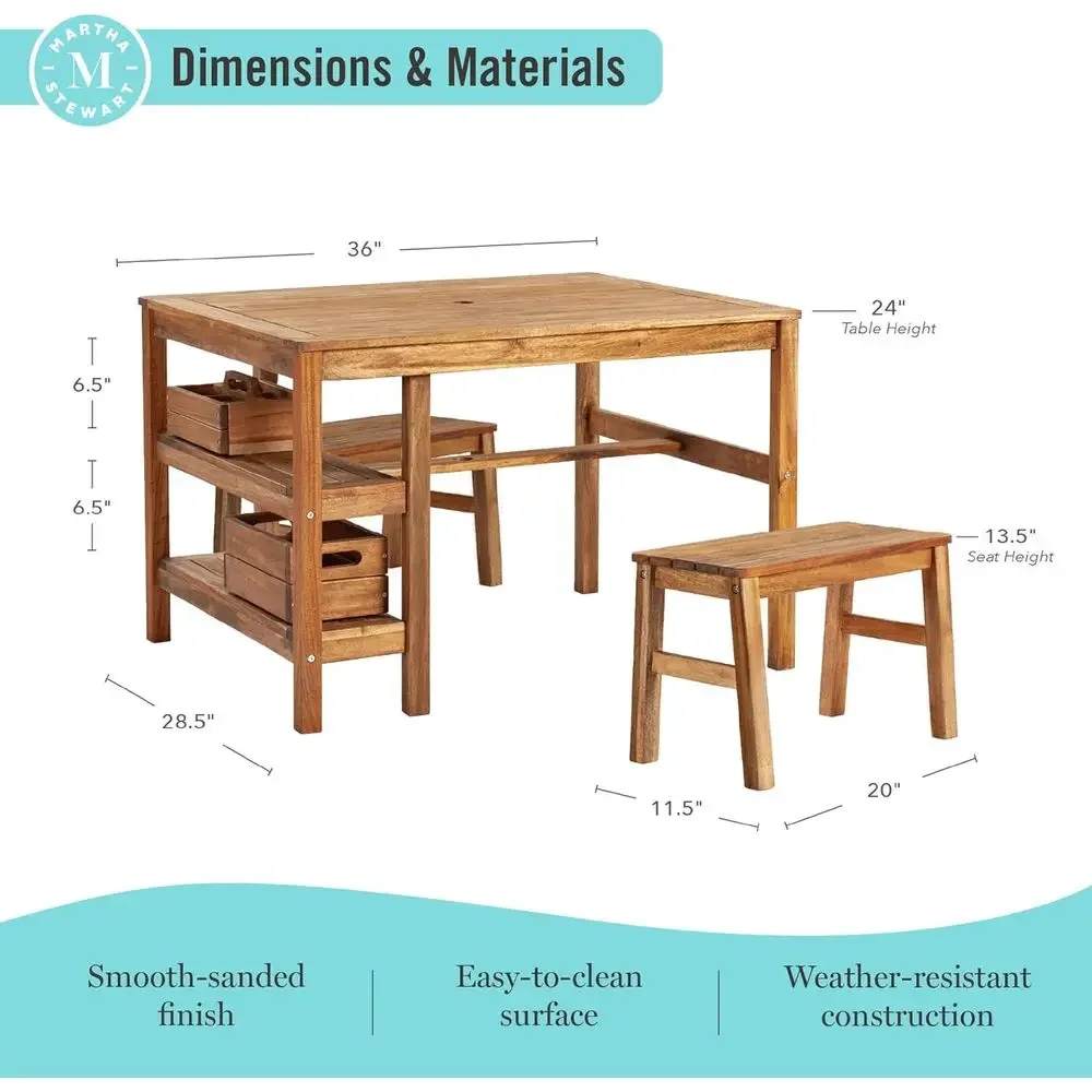Kids Outdoor Crat Table and 2  - đánh giá và giá Kids Outdoor Bench Table