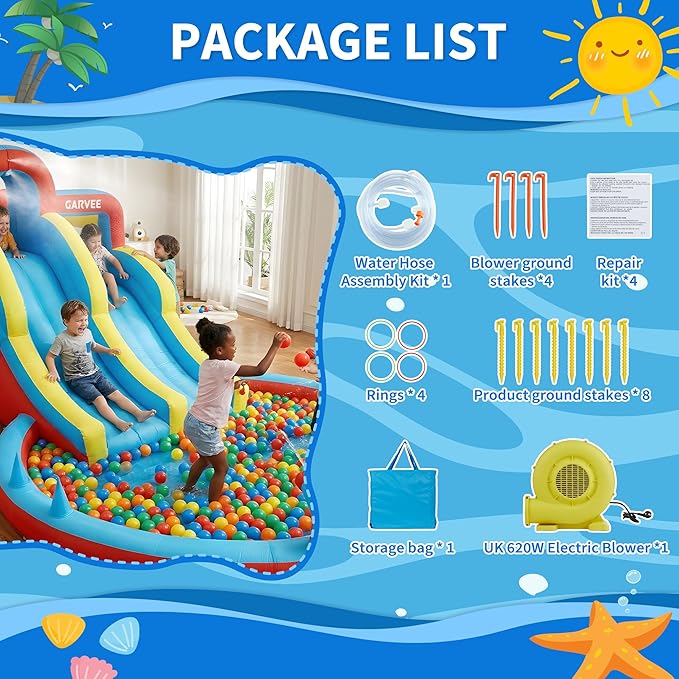 All-Season 8-in-1 Inflatable W - đánh giá và giá Kids Outdoor Water Slide