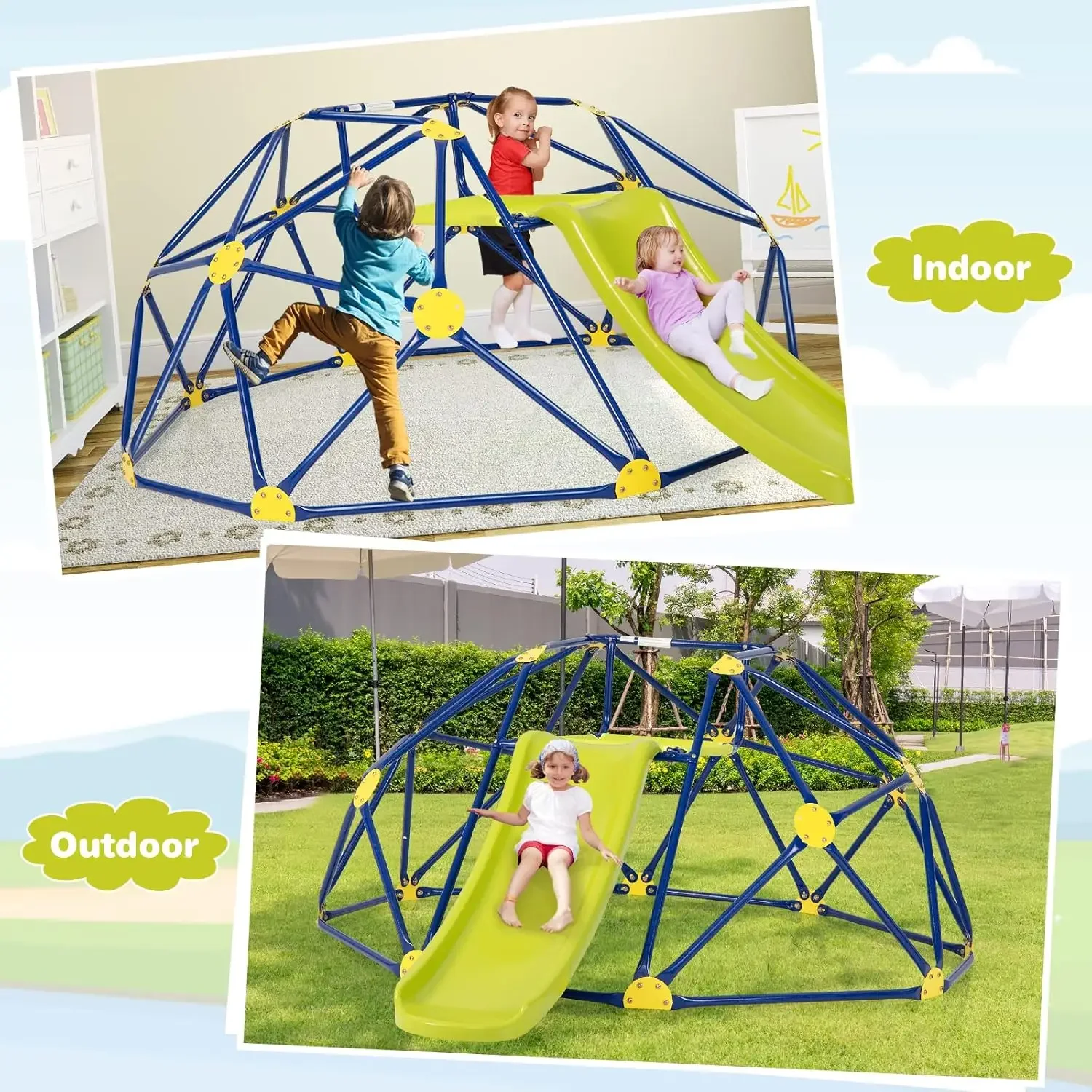 Costzon Climbing Dome with Sli - đánh giá và giá Kids Outdoor Jungle Gym With Slide