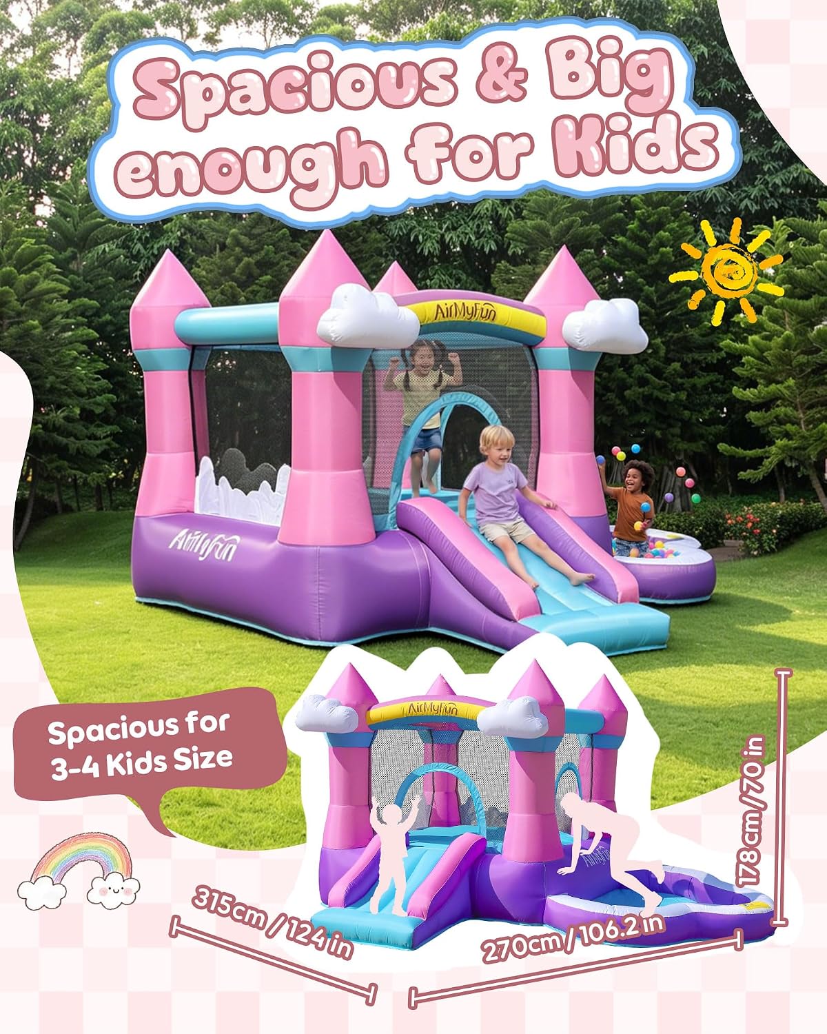 Pink Indoor/Outdoor Inflatable - đánh giá và giá Kids Outdoor Water Slide