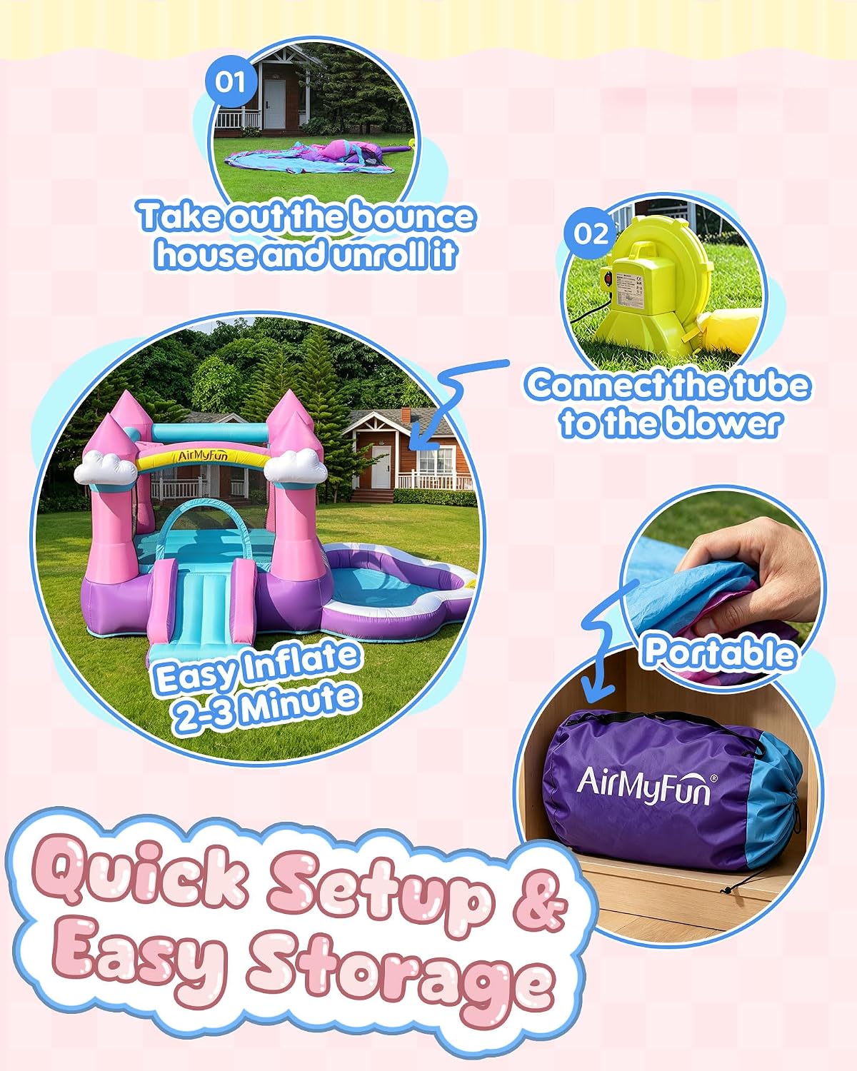 Pink Indoor/Outdoor Inflatable - đánh giá và giá Kids Outdoor Water Slide