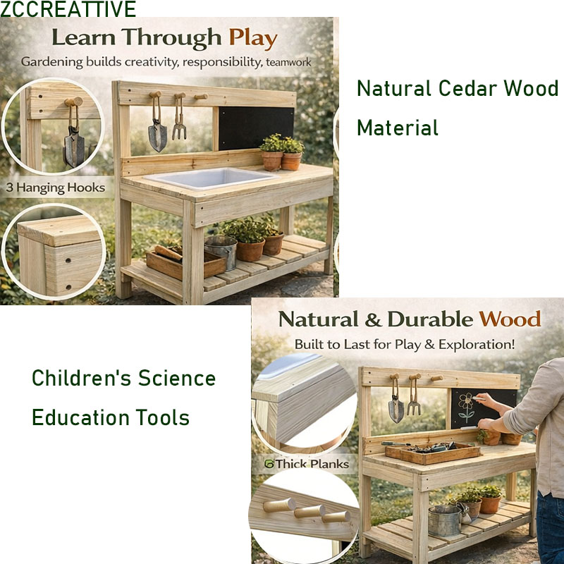 ZCCREATTIVE Children Wooden Po - đánh giá và giá Kids Outdoor Bench Table