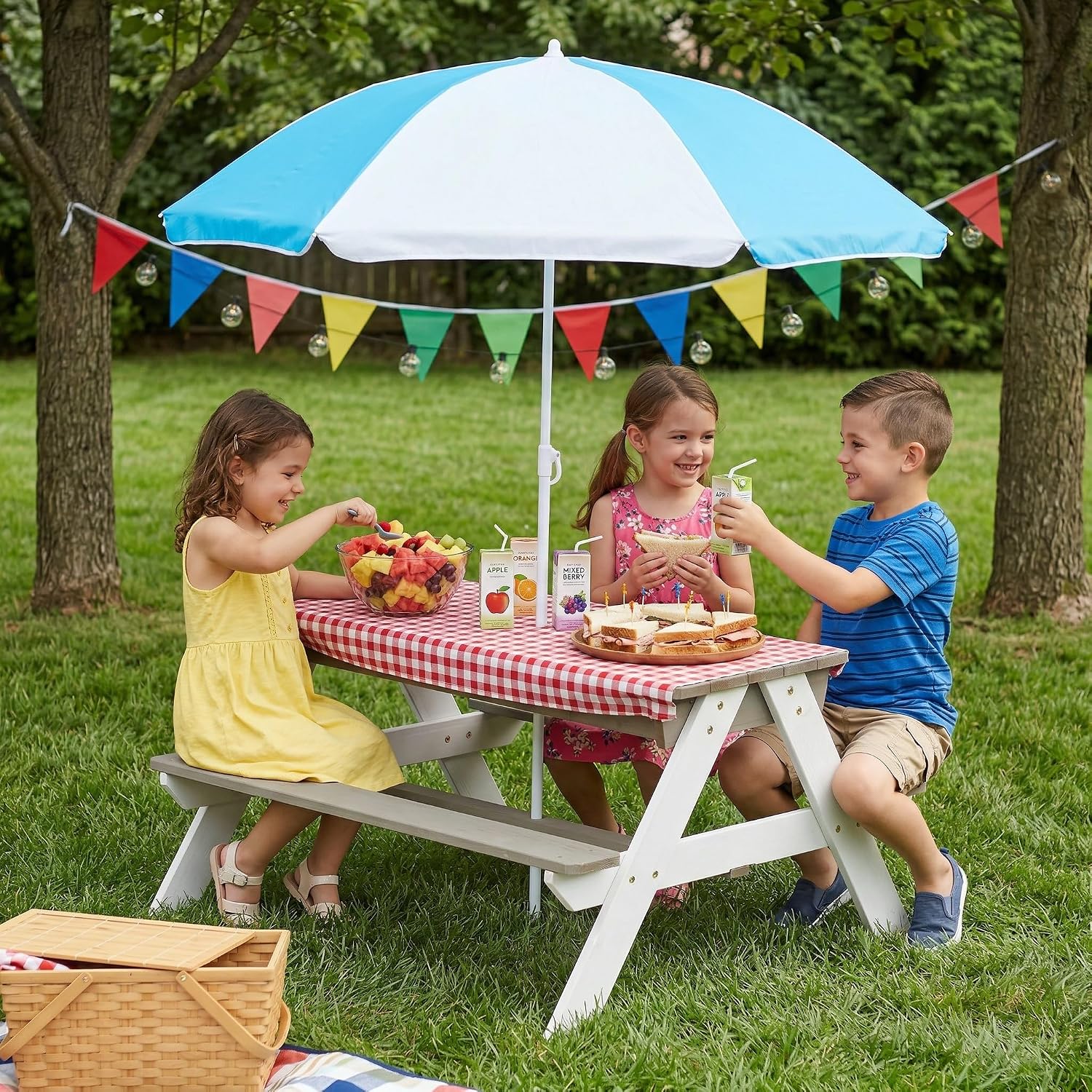 Kids Picnic Table, 3-in-1 Wood - đánh giá và giá Kids Outdoor Bench Table