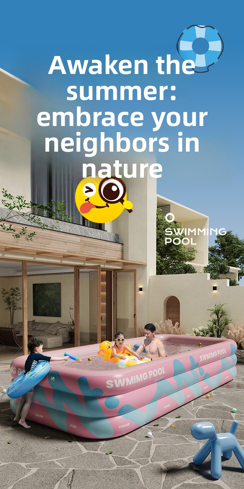 Inflatable Pool With Sunshade  - đánh giá và giá Kids Outdoor Water Slide