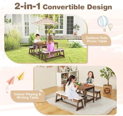 Kids Picnic Table, Outdoor Woo - đánh giá và giá Kids Outdoor Bench Table