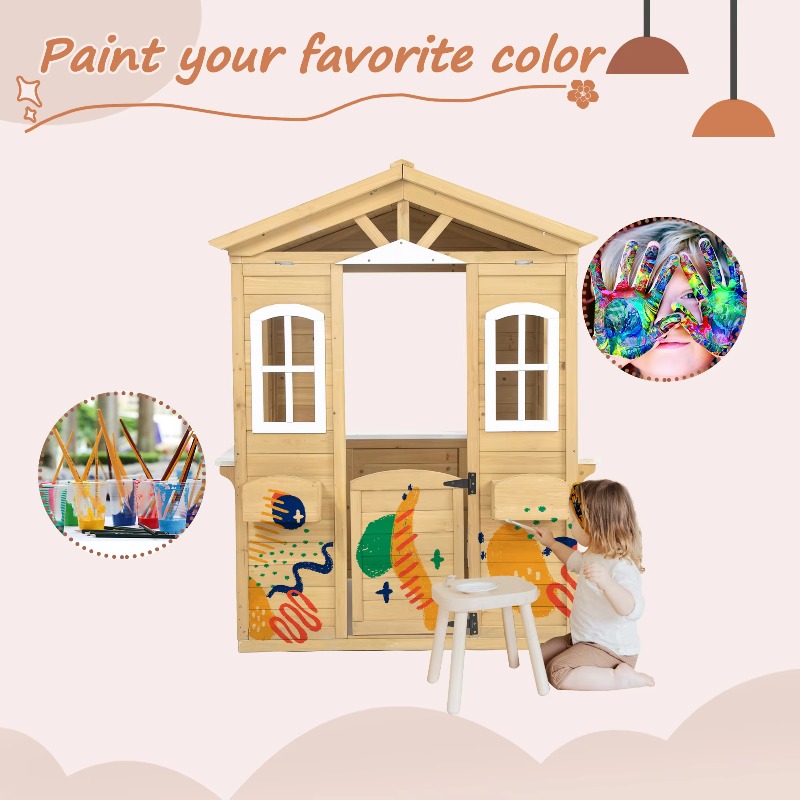 Modern Classic Solid Wood Play - đánh giá và giá Kids Outdoor Playhouse