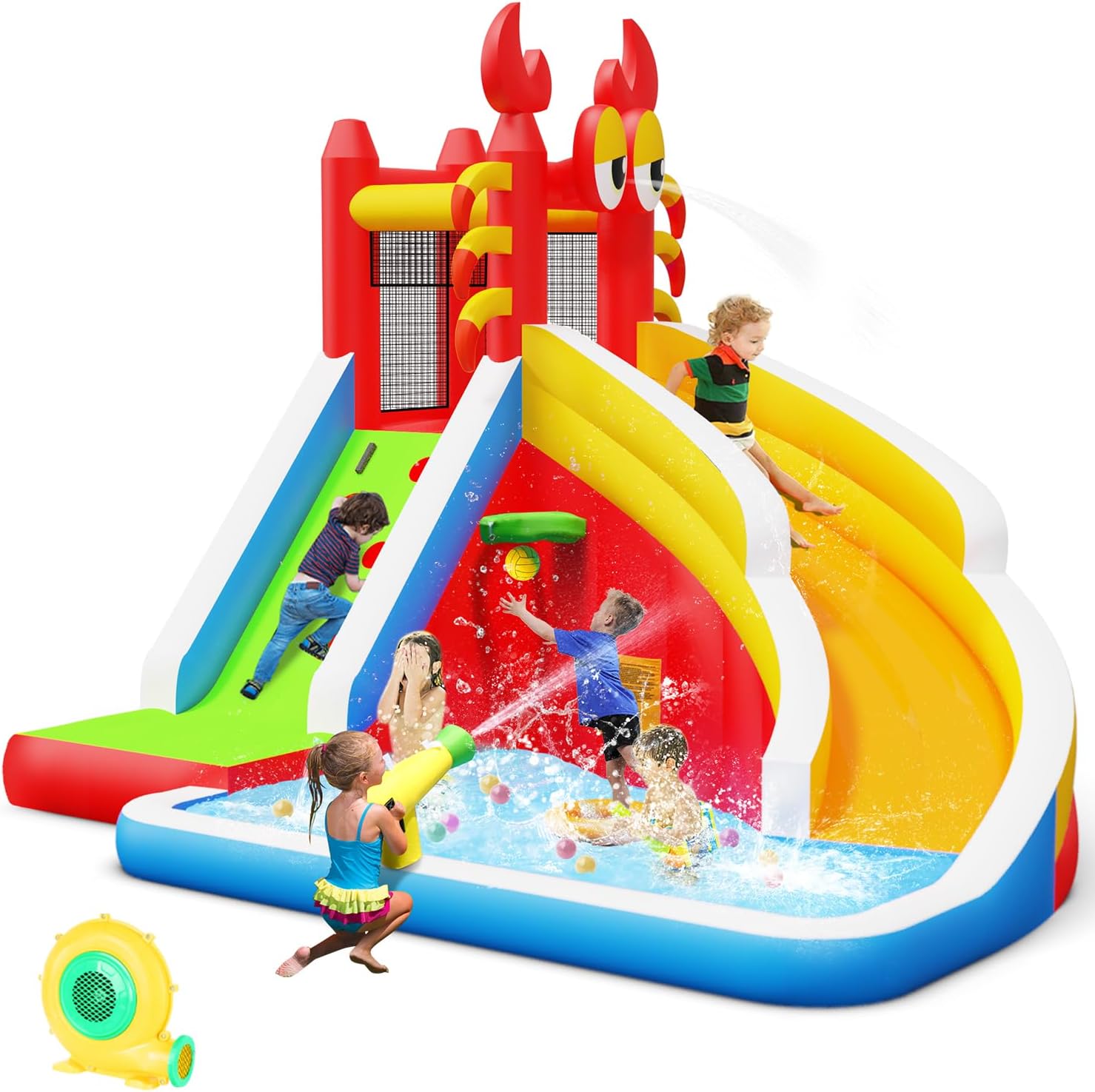 Large Inflatable Bounce House  - đánh giá và giá Kids Outdoor Water Slide