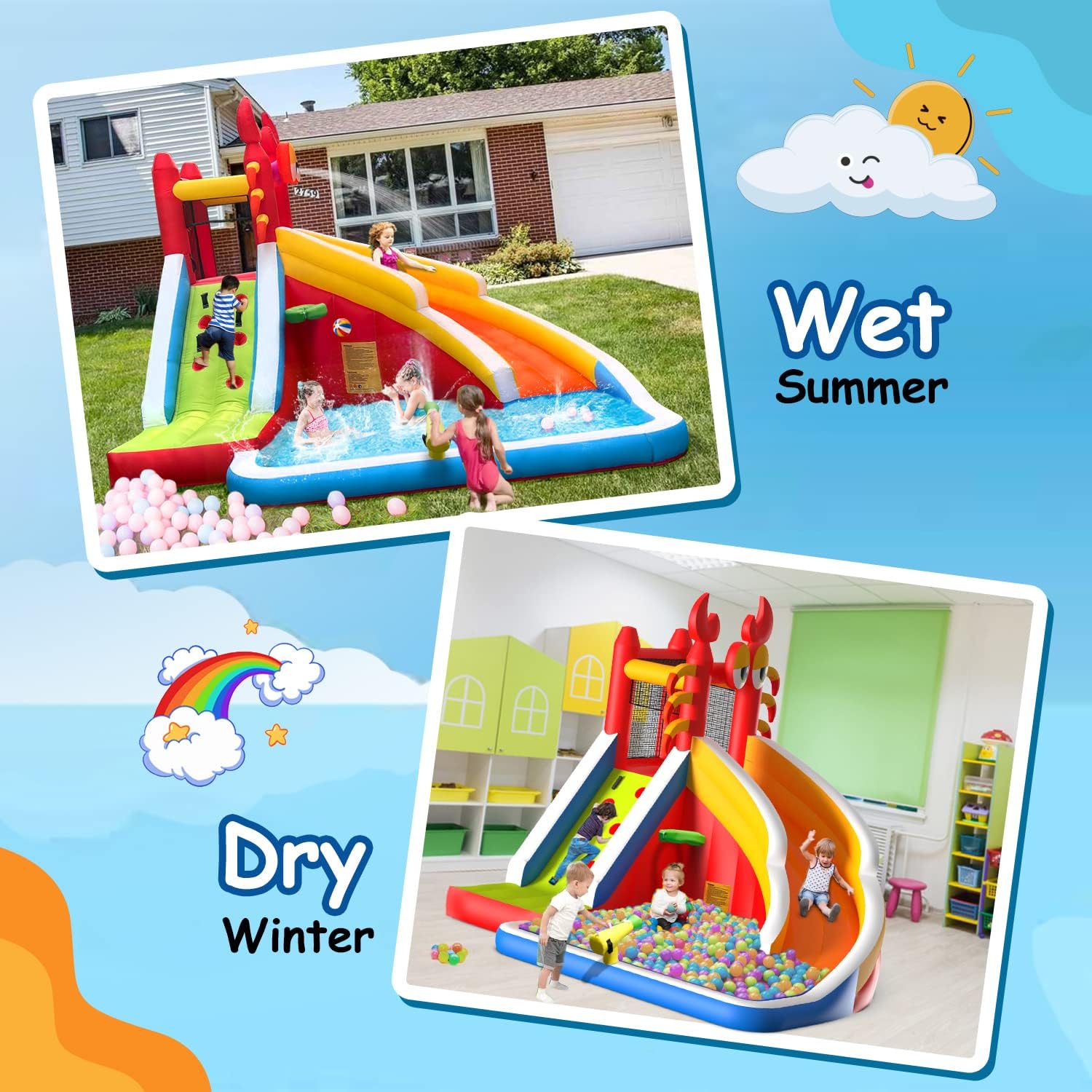 Large Inflatable Bounce House  - đánh giá và giá Kids Outdoor Water Slide
