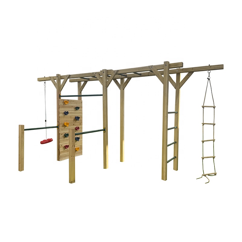 6 in 1 Wooden Fitness Equipmen - đánh giá và giá Kids Outdoor Monkey Bars