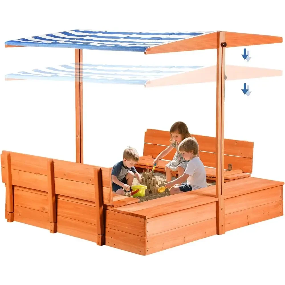 Kids Wooden Outdoor Sandbox wi - đánh giá và giá Kids Outdoor Bench Table