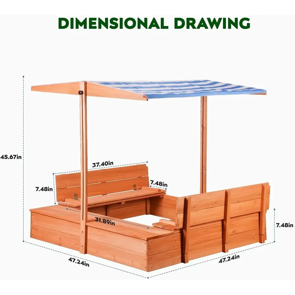 Kids Wooden Outdoor Sandbox wi - đánh giá và giá Kids Outdoor Bench Table