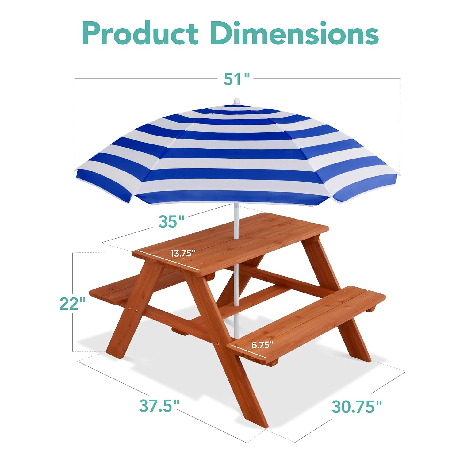 Wooden Kids Picnic Table with  - đánh giá và giá Kids Outdoor Bench Table